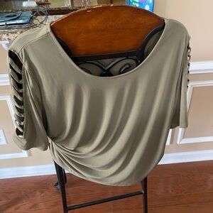 Michael Kors Olive Cut-Out Sleeve Blouse